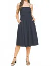Pinch Aspen Dress In Navy In Gray
