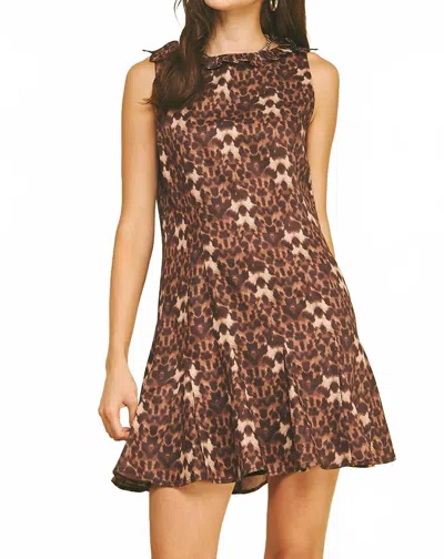 Pinch Babette Mini Dress In Leopard In Brown