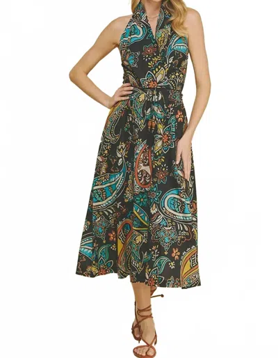 Pinch Baisley Halter Midi Dress In Multicolor