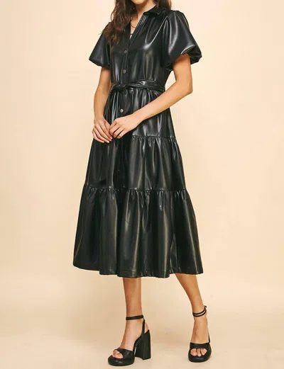 Pinch Brielle Vegan Leather Dress In Black