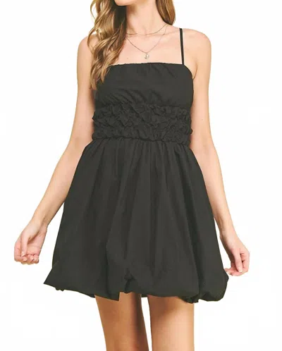 Pinch Bubble Mini Dress In Black