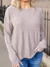 Pinch Cable Crewneck Sweater In Mocha In Brown