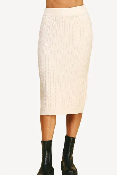Pinch Cable Knit Sweater Skirt In Ivory In Multi