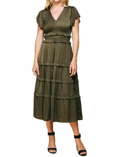 Pinch Cafe Midi Dress In Green