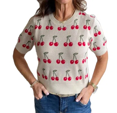 Pinch Cherry On Top Sweater In Tan In Multi