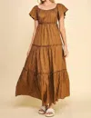 Pinch Christina Tiered Maxi Dress In Cinnamon In Multi