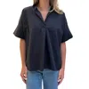 PINCH COLLARED SHORT SLEEVED SHIRT IN INK