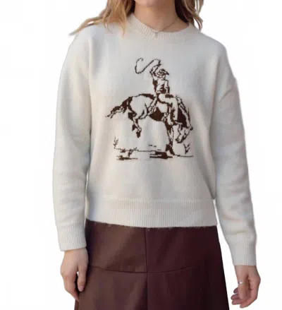 Pinch Cowboy Rider Sweater In Oatmeal In White