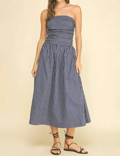 Pinch Daydream Avenue Midi Dress In Navy/white Stripe In Multi