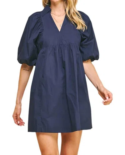 Pinch Easy Essential Collared Mini Dress In Navy In Blue