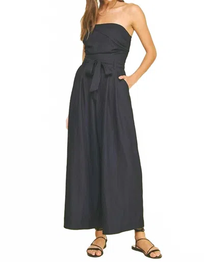 Pinch Eddison Strapless Jumpsuit In Indigo In Black