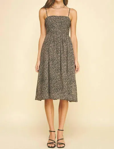 Pinch Ella Midi Dress In Leopard In Black