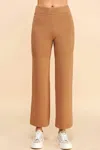 Pinch Straight Leg Sweater Pants In Camel