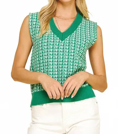 Pinch Esme Sweater Top In Green In Multi