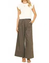 Pinch Every Day Casual Wide Leg Pant In Charcoal In Green