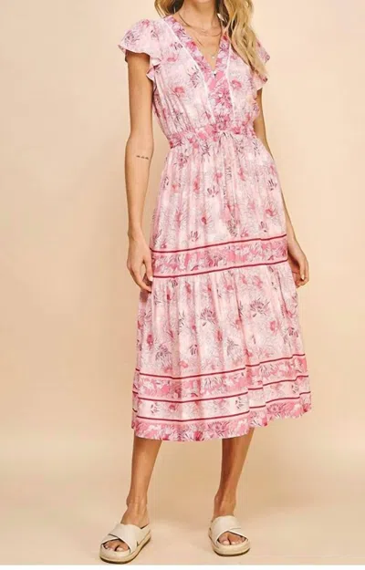 Pinch Flirty Tiered Maxi Dress In Pink
