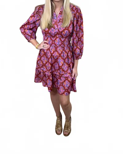 Pinch Floral Print Mini Dress In Pink Multi