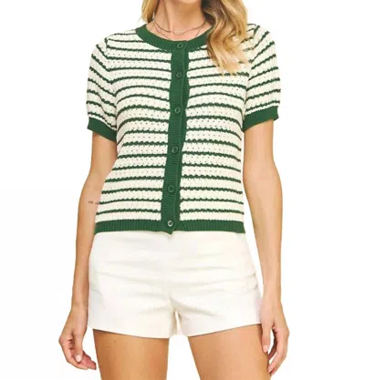 Pinch Garden Party Cardigan In Evergreen In Green