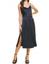 Pinch Gianna Shimmering Slip Midi Dress In Navy In Blue