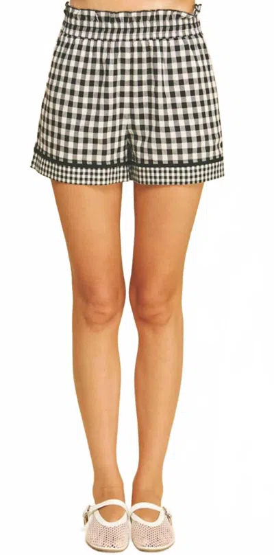 Pinch Gingham Contrast Plaid Shorts In Multi In White