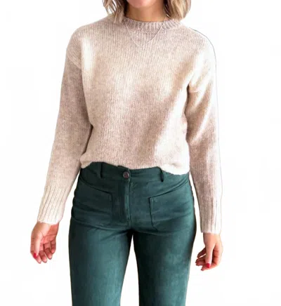 Pinch Gradient Crew Neck Sweater In Oatmeal In Neutral