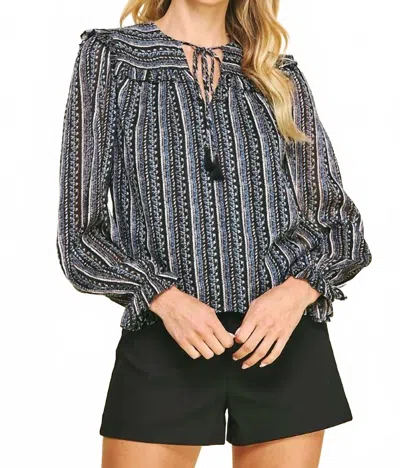 Pinch Hanna Floral Print Woven Top In Black Multi