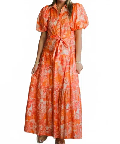 Pinch Hawaii Here I Come Dress In Orange Multi