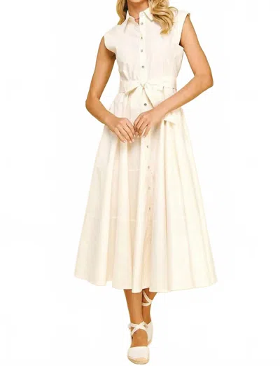 Pinch Hayes Sleeveless Button-front Shirt Dress In Milk White In Neutral