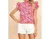 Pinch Hearts Woven Top In Hearts Red Multi In Multi