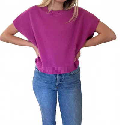 Pinch Heidi Boxy Knit Top In Fuchsia In Pink
