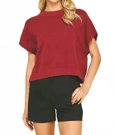 Pinch Heidi Boxy Knit Top In Red