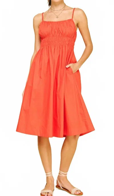Pinch Hope For The Hopeless Midi Dress In Orange Red In Multi
