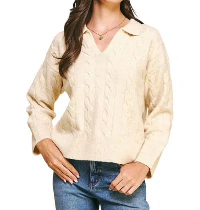 Pinch In The Clouds Sweater In Cream In White