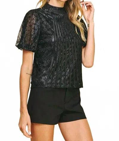 Pinch Lace Top In Black