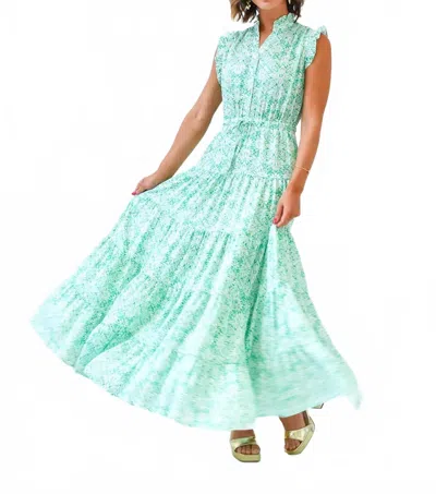 Pinch Leaf Me Breathless Floral Maxi Dress In Mint In Multi