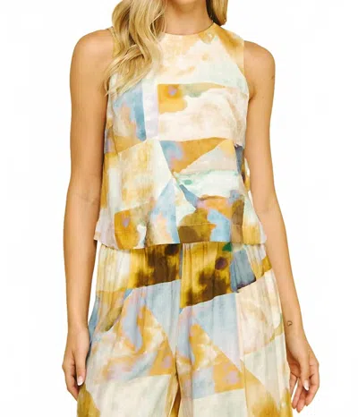 Pinch Leni Woven Sleeveless Top In Autumn Print In Multi