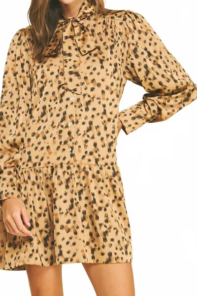 Pinch Leopard Mini Dress In Brown