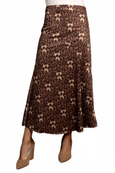 Pinch Leopard Slinky Skirt In Animal Print In Brown