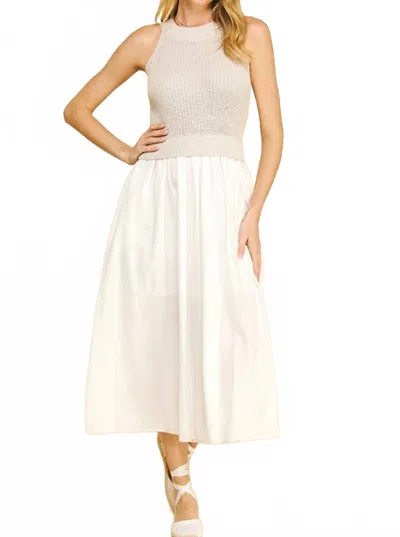Pinch Lillian Contrast Midi Dress In Off White