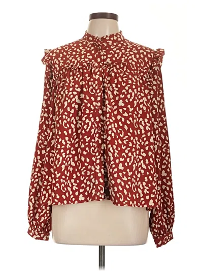 Pre-owned Pinch Long Sleeve Blouse In Burgundy