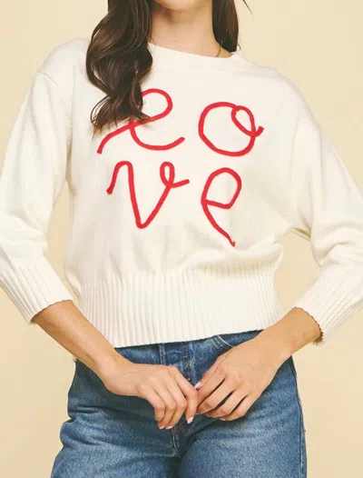 Pinch Love Sweater In White