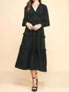 Pinch Lulu Long Sleeve Maxi Dress In Black In Black
