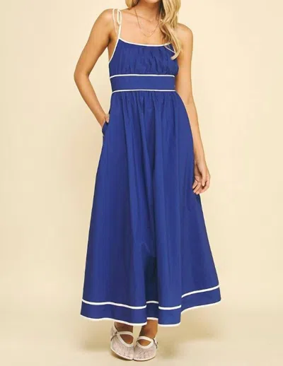 Pinch Marlie Sporty Dress With Tie Straps In Bright Navy / Delph In Blue