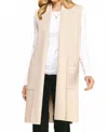 Pinch Marny Long Vest Cardigan In Heathered Oatmeal In Multi