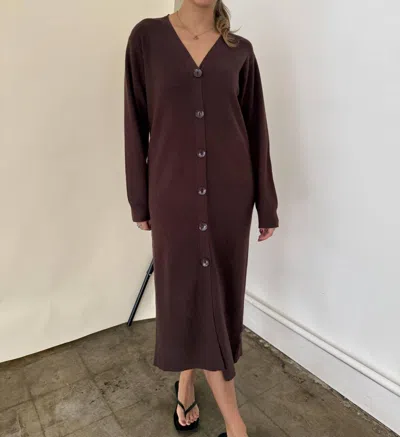 Pinch Mason Knit Midi Dress In Chocolate In Gold