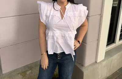 Pinch Matilda Ruffle Woven Top In White