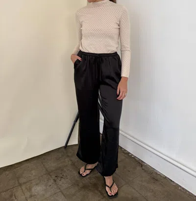 Pinch Mia Satin Drawstring Pants In Black
