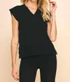 Pinch Mixed Emotions Dropped Shoulder V Neck Sweater Vest In Black
