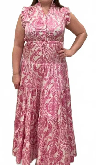 Pinch Paisley Tiered Maxi Dress In Pink In Animal Print