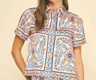 Pinch Palmira Button Down Top In Multi